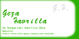 geza havrilla business card